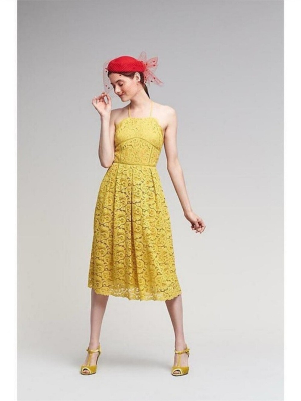 J.O.A Yellow Lace Dress